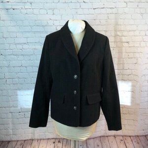 Rachel Zoe Jacket Blazer Black 3 Button Coat Collared Large